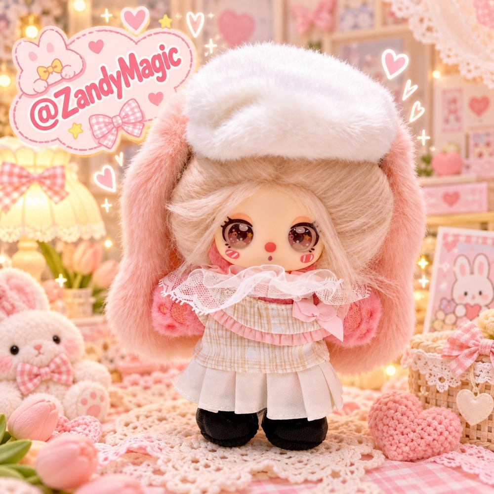 Liila Wardrobe Secrets Series "Pink White Bear" Plush Pendant Blind Box